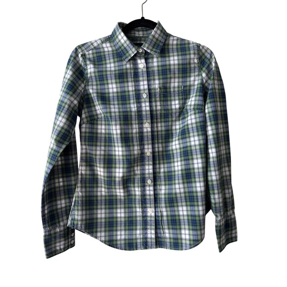 Fall Trending Plaid American Eagle Outfitters FITTED Cotton Button Up Size 6 - Picture 1 of 7